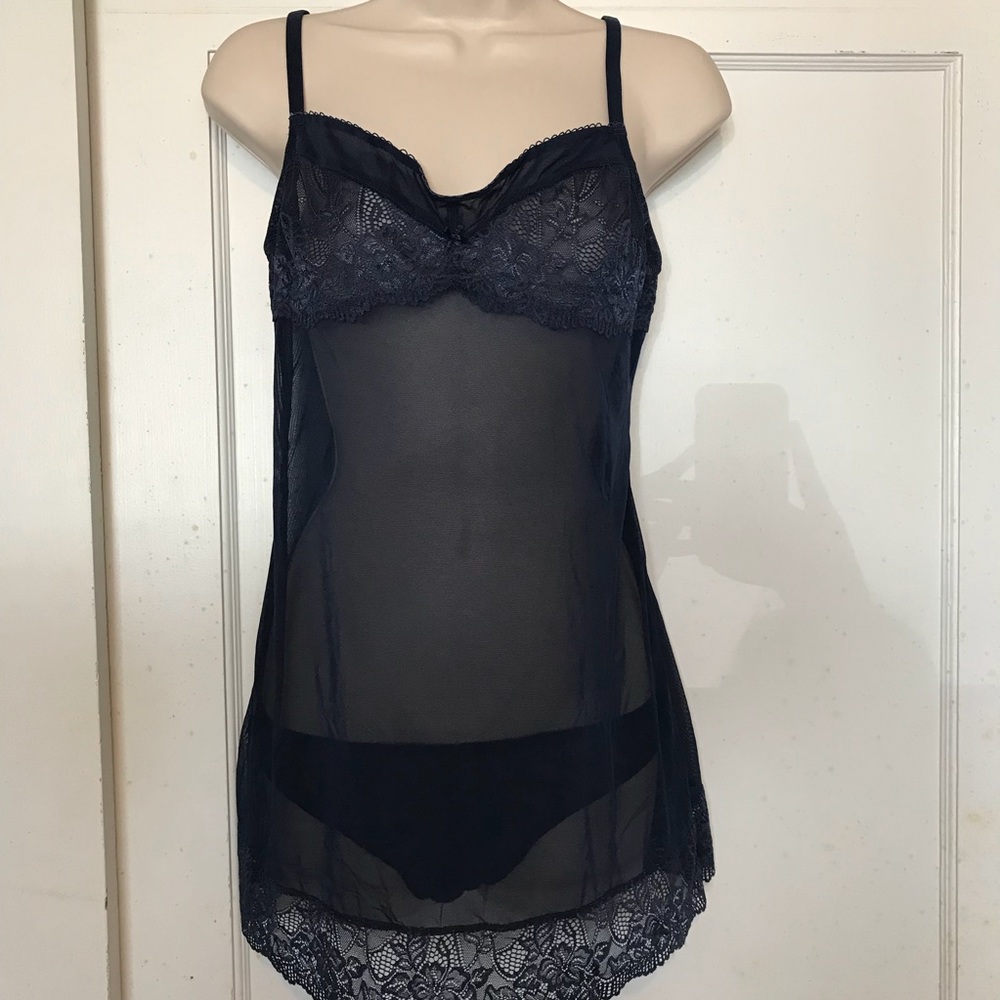 Blush Lingerie Chemise Set with Thong